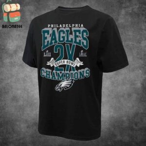 Philadelphia Eagles Majestic Threads Two-Time Super Bowl Champions Yard Lines Classic T-Shirt