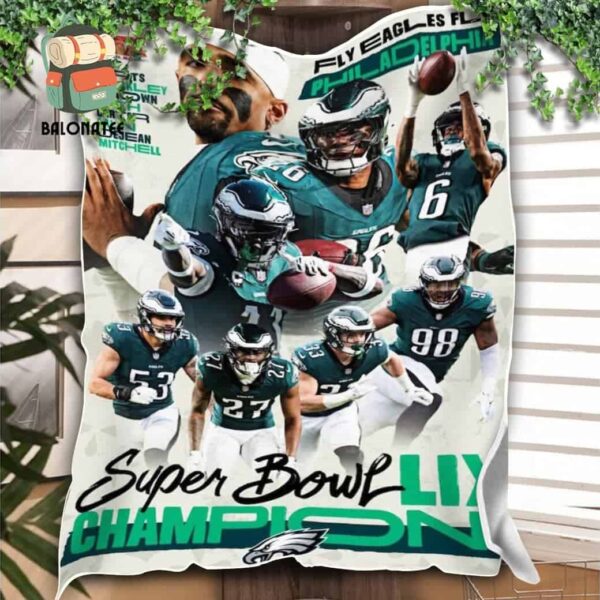 Philadelphia Eagles Super Bowl LIX Champions Fly Eagles Fly Fleece Blanket