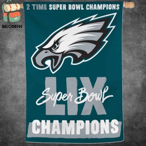 Philadelphia Eagles WinCraft Two-Time Super Bowl Champions Merchandise Limited Two Sides Garden House Flag