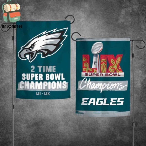 Philadelphia Eagles WinCraft Two-Time Super Bowl Champions Two Sides Garden House Flag