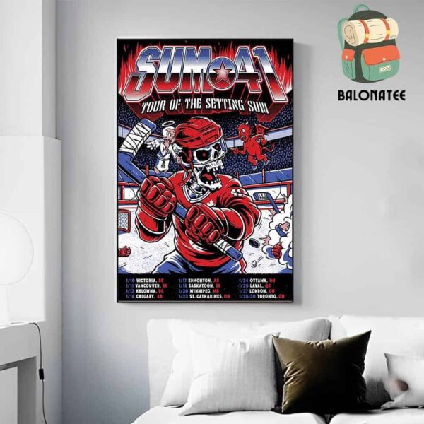 Sum 41 Poster For The Final Leg Tour Of The Setting Sun Dates And Places List Wall Decor Poster Canvas