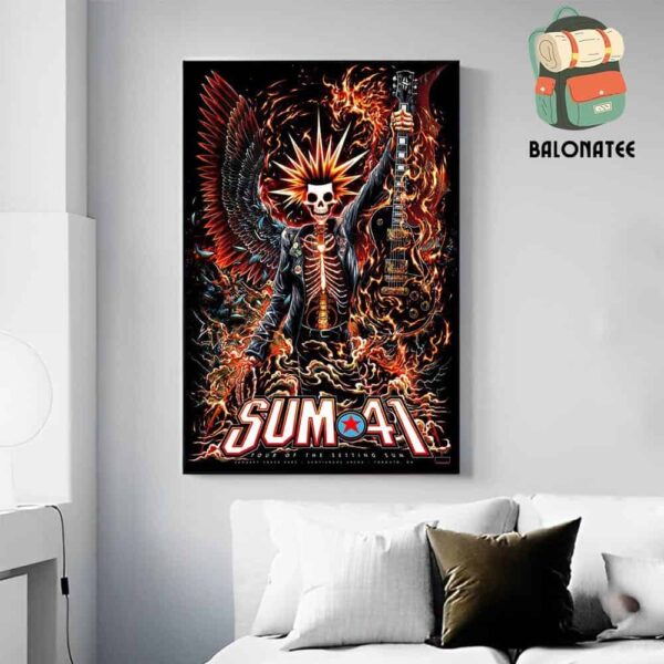 Sum 41 Tour Of The Setting Sum Event Poster At The Scotiabank Arena Toronto ON On January 28th And 30th 2025 Wall Decor Poster Canvas